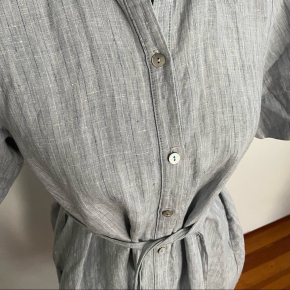 Amour Vert linen shirt dress blue shirt sleeves xs - Picture 3 of 5